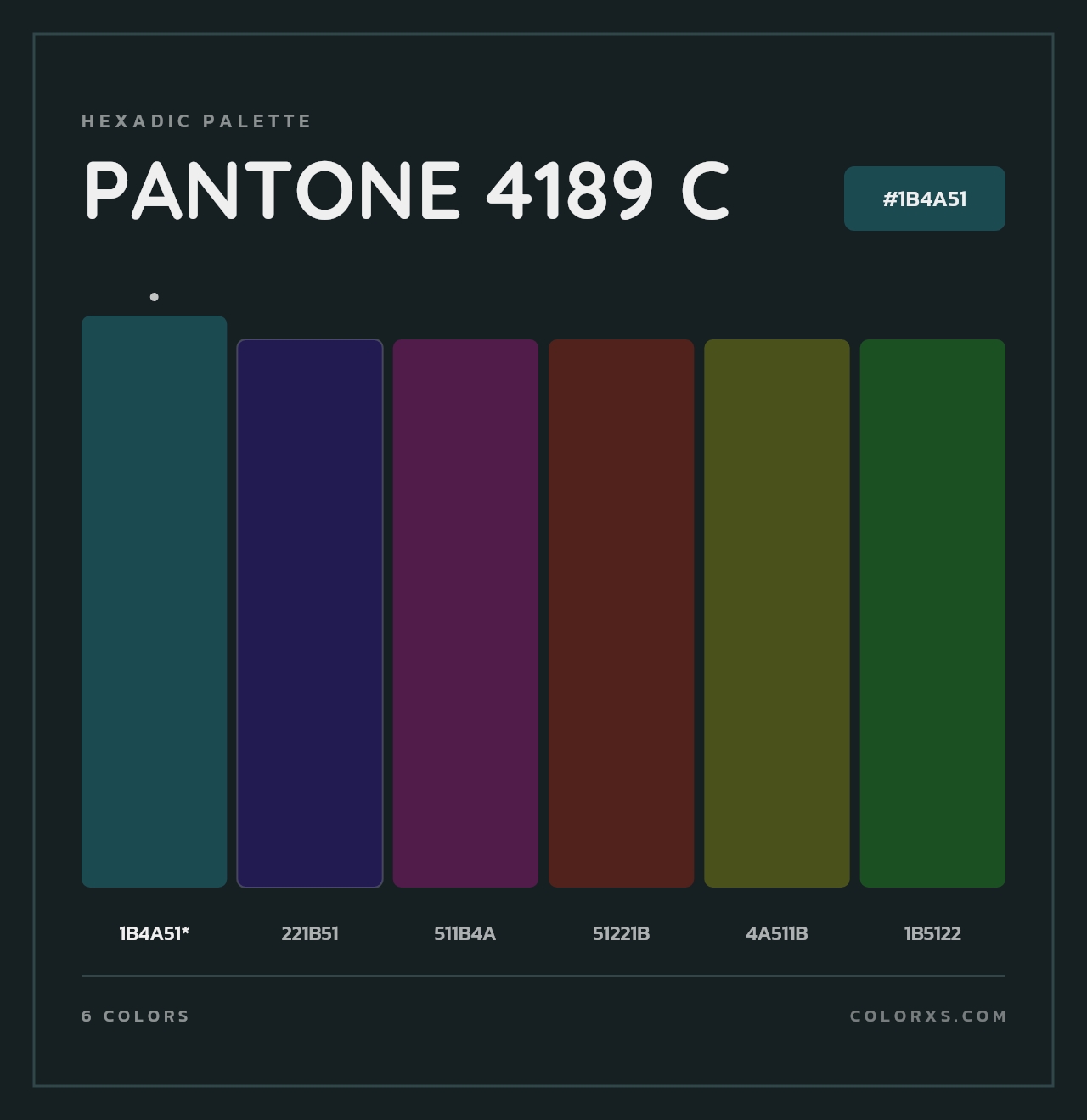 PANTONE 4189 C - Hexadic Color Palette