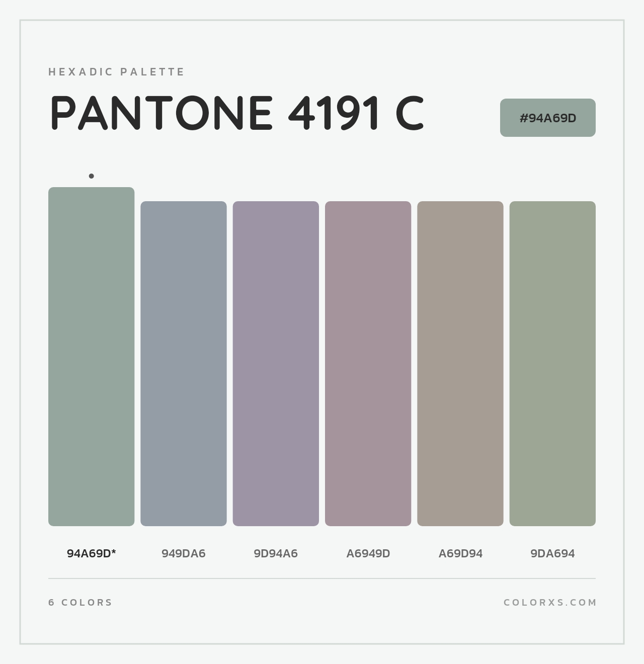 PANTONE 4191 C - Hexadic Color Palette