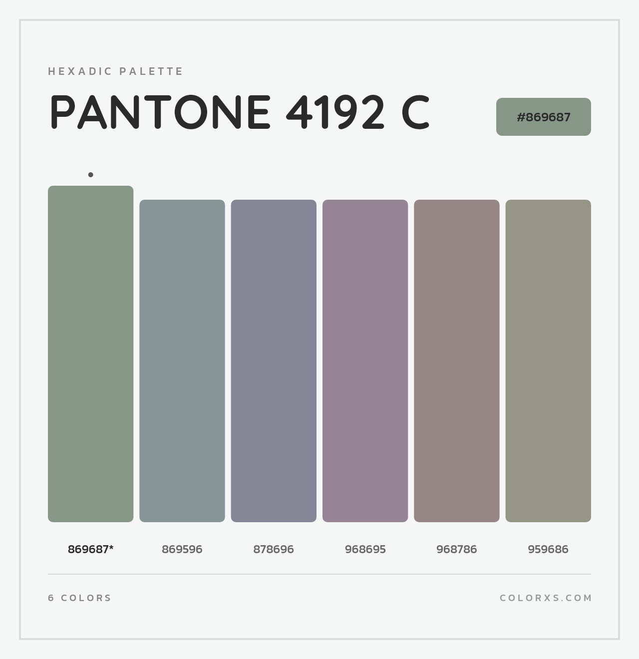 PANTONE 4192 C - Hexadic Color Palette