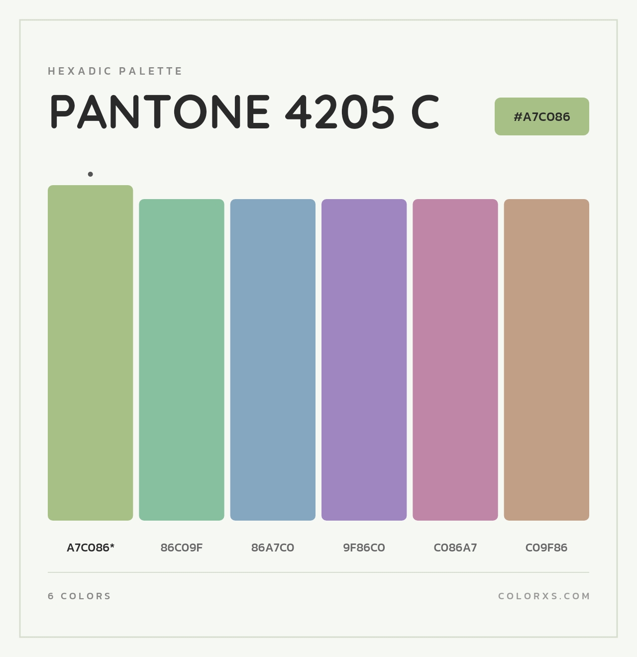 PANTONE 4205 C - Hexadic Color Palette