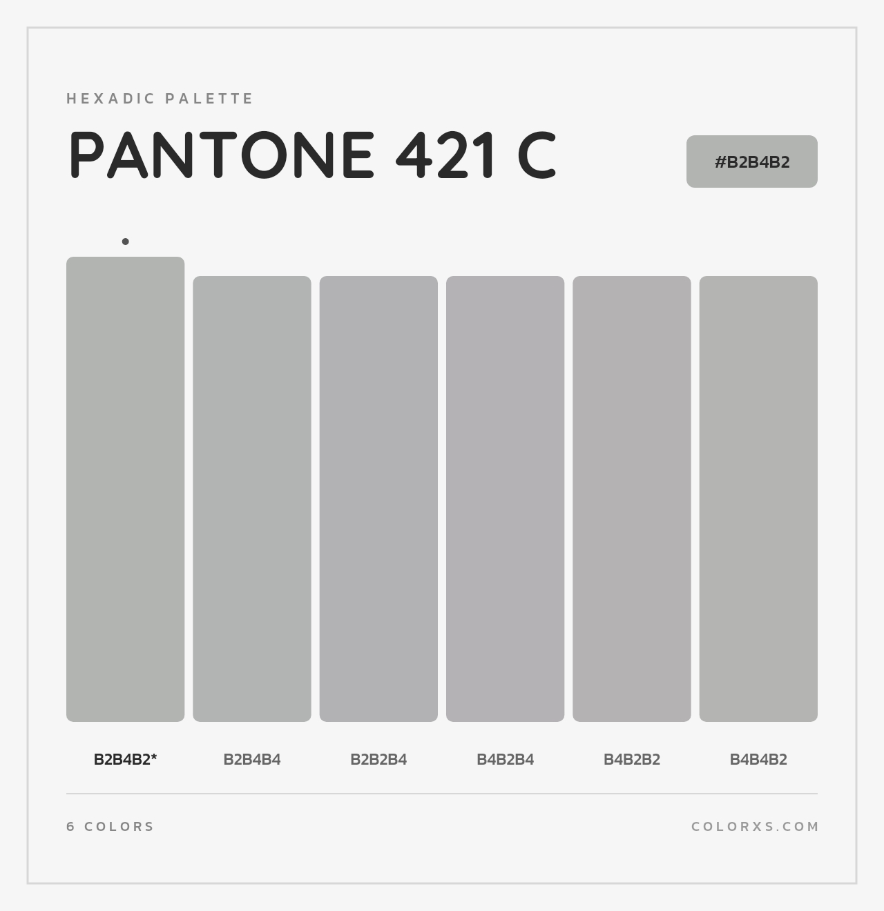 PANTONE 421 C - Hexadic Color Palette