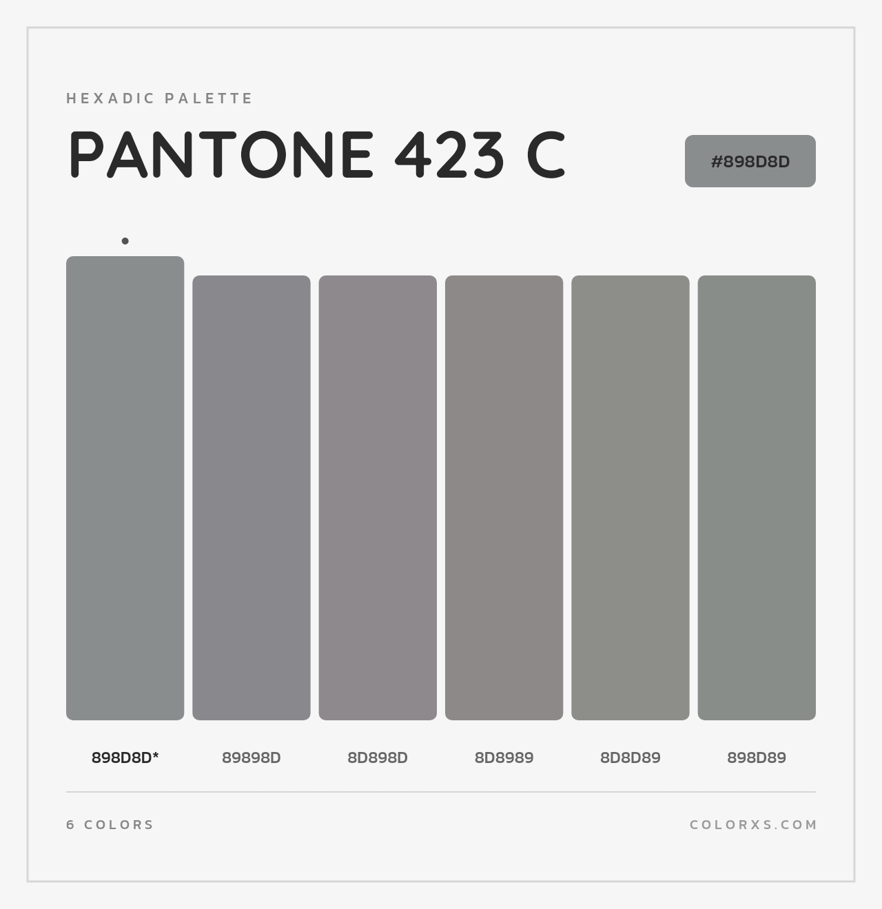 PANTONE 423 C - Hexadic Color Palette