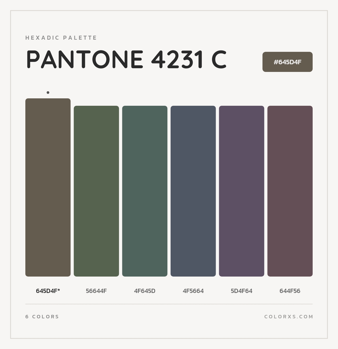 PANTONE 4231 C - Hexadic Color Palette