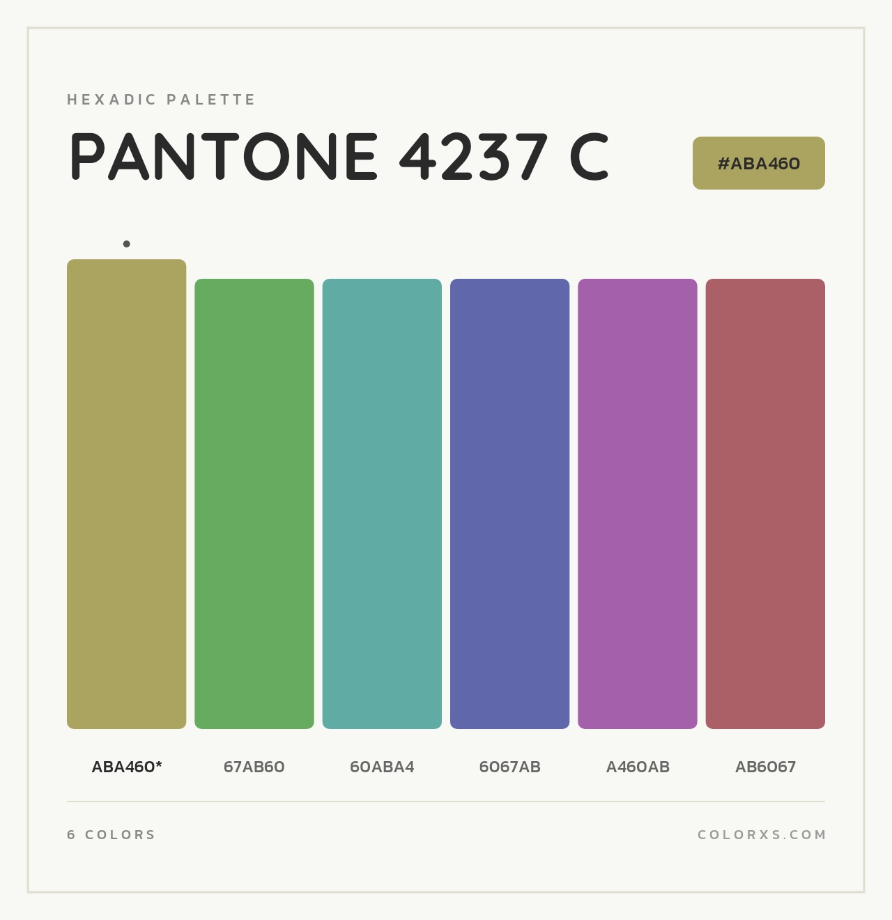 PANTONE 4237 C - Hexadic Color Palette