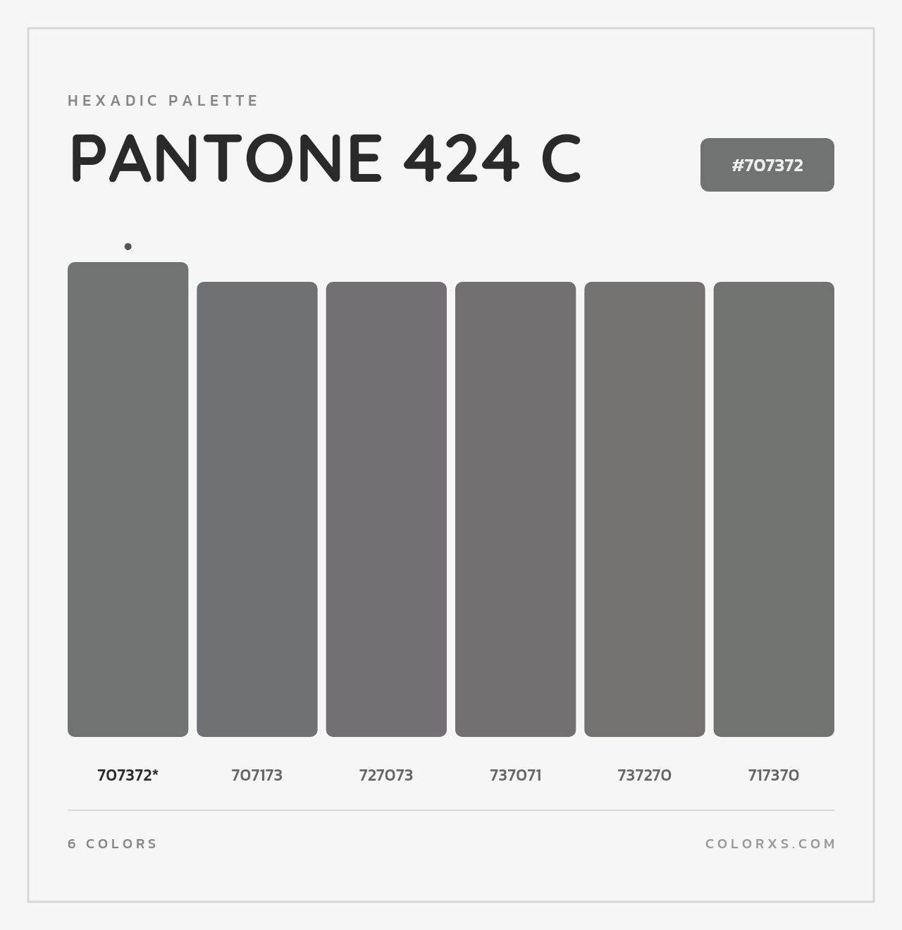 PANTONE 424 C - Hexadic Color Palette
