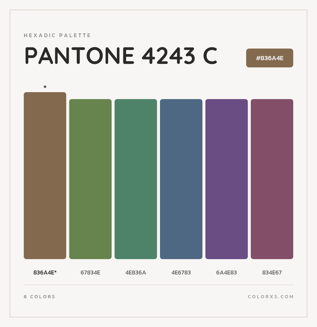 PANTONE 4243 C - Hexadic Color Palette