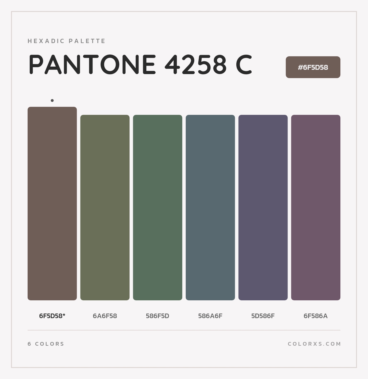 PANTONE 4258 C - Hexadic Color Palette