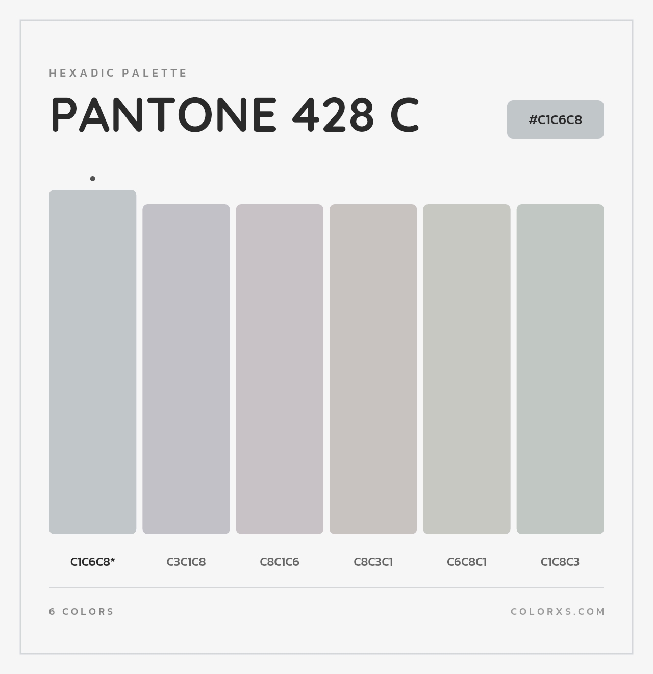 PANTONE 428 C - Hexadic Color Palette
