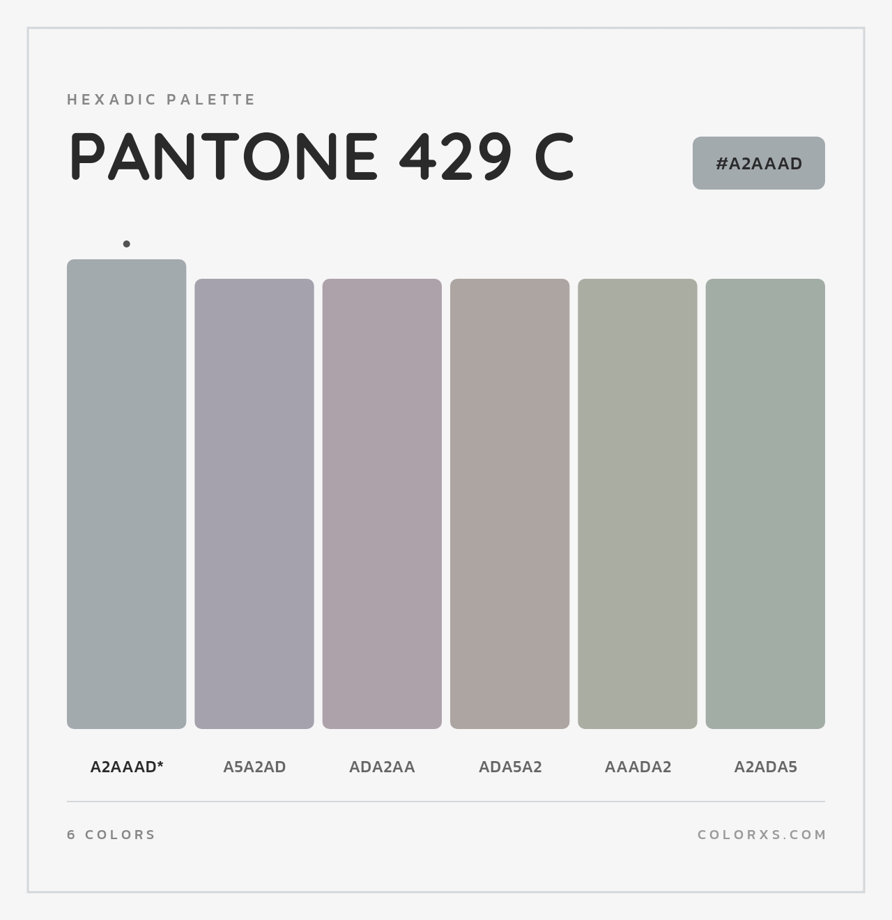 PANTONE 429 C - Hexadic Color Palette