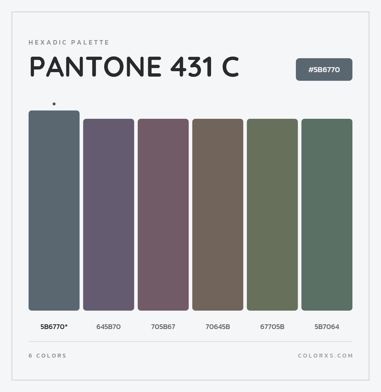 PANTONE 431 C - Hexadic Color Palette