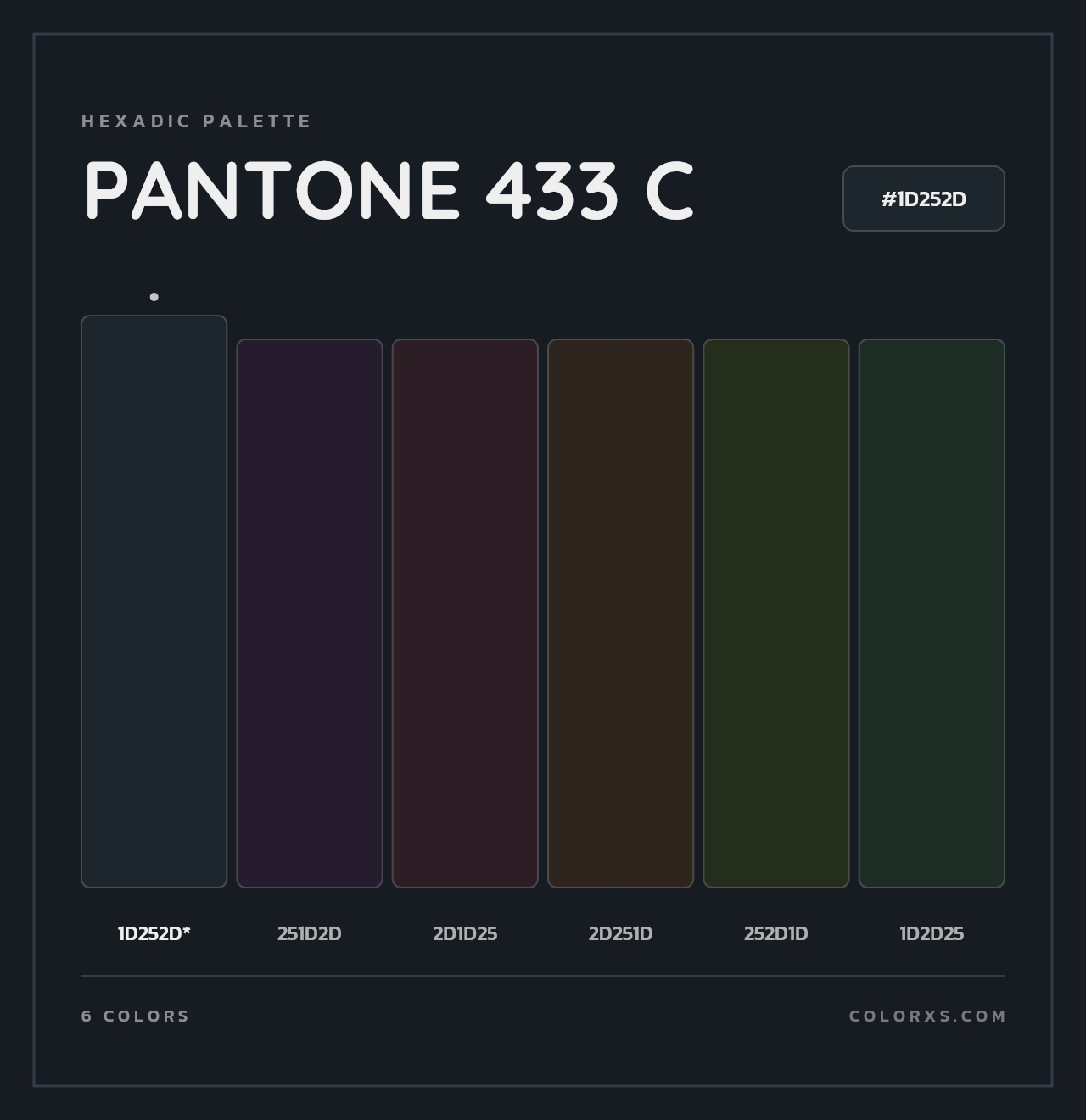 PANTONE 433 C - Hexadic Color Palette