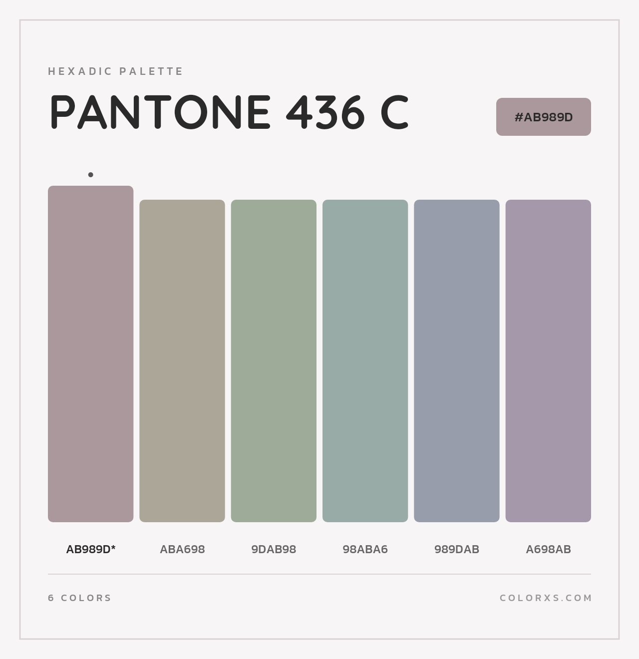 PANTONE 436 C - Hexadic Color Palette