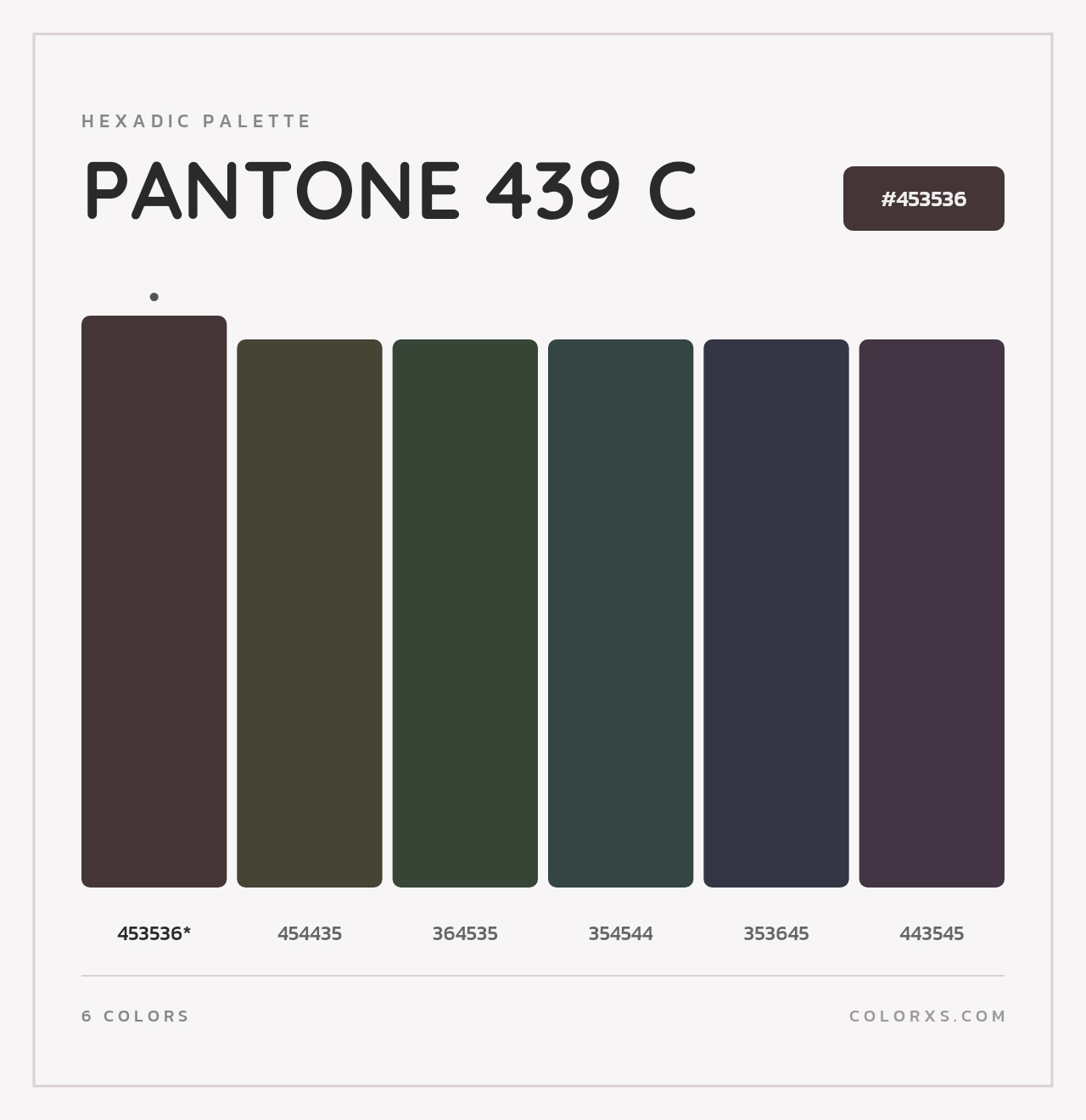 PANTONE 439 C - Hexadic Color Palette