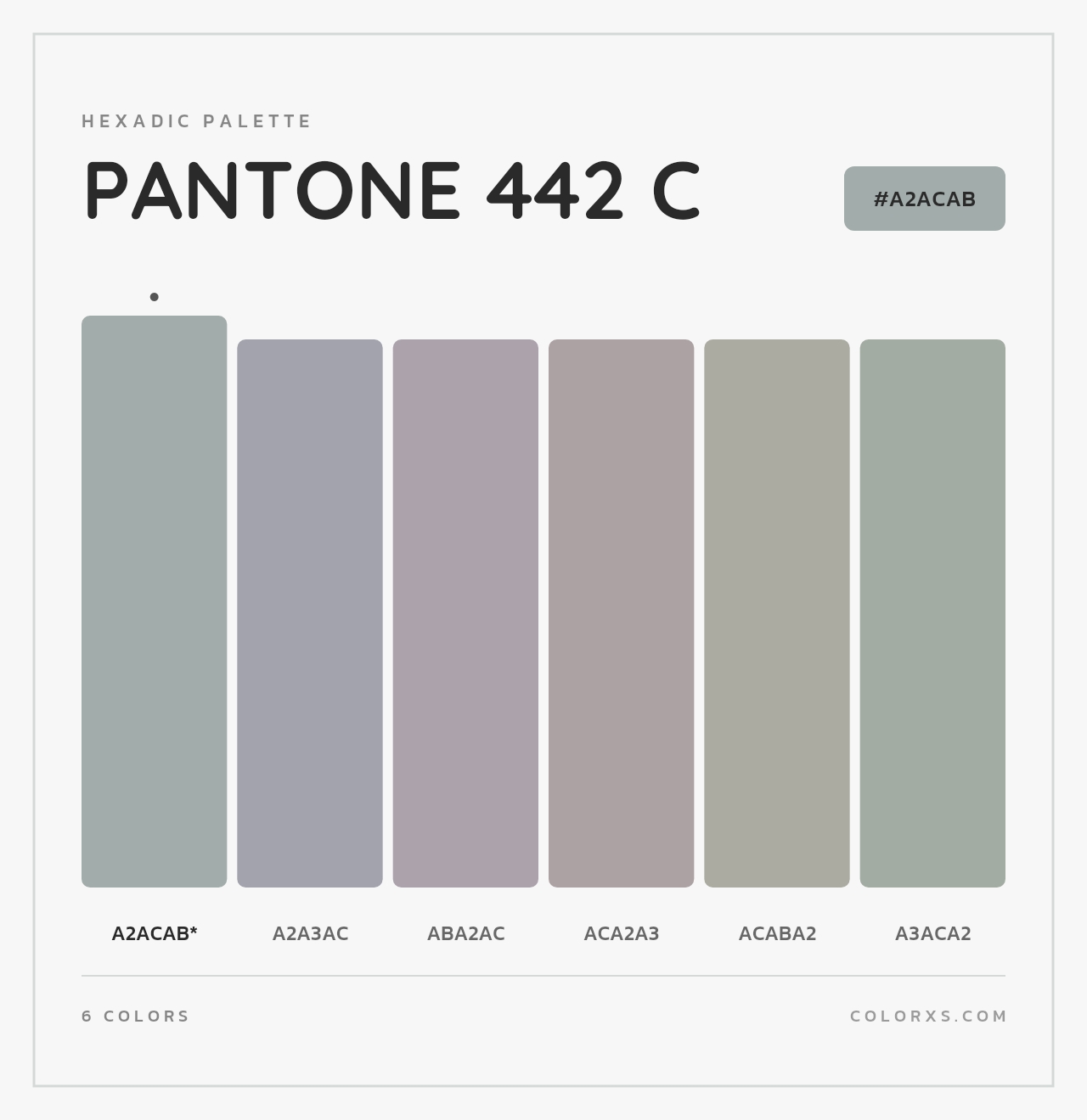 PANTONE 442 C - Hexadic Color Palette