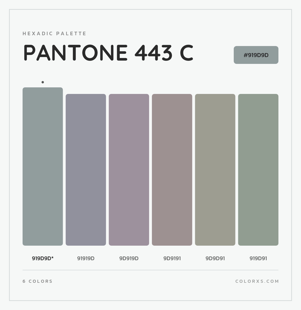 PANTONE 443 C - Hexadic Color Palette
