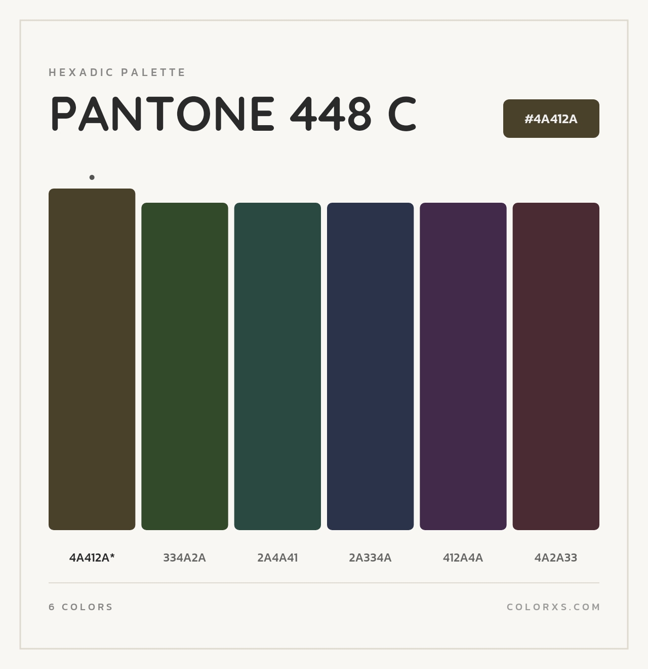 PANTONE 448 C - Hexadic Color Palette