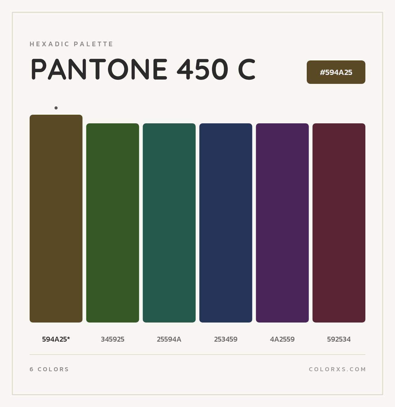 PANTONE 450 C - Hexadic Color Palette