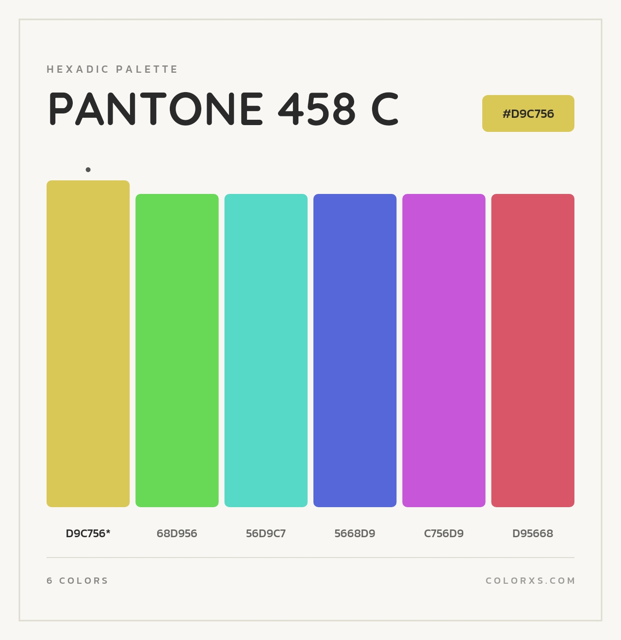 PANTONE 458 C - Hexadic Color Palette