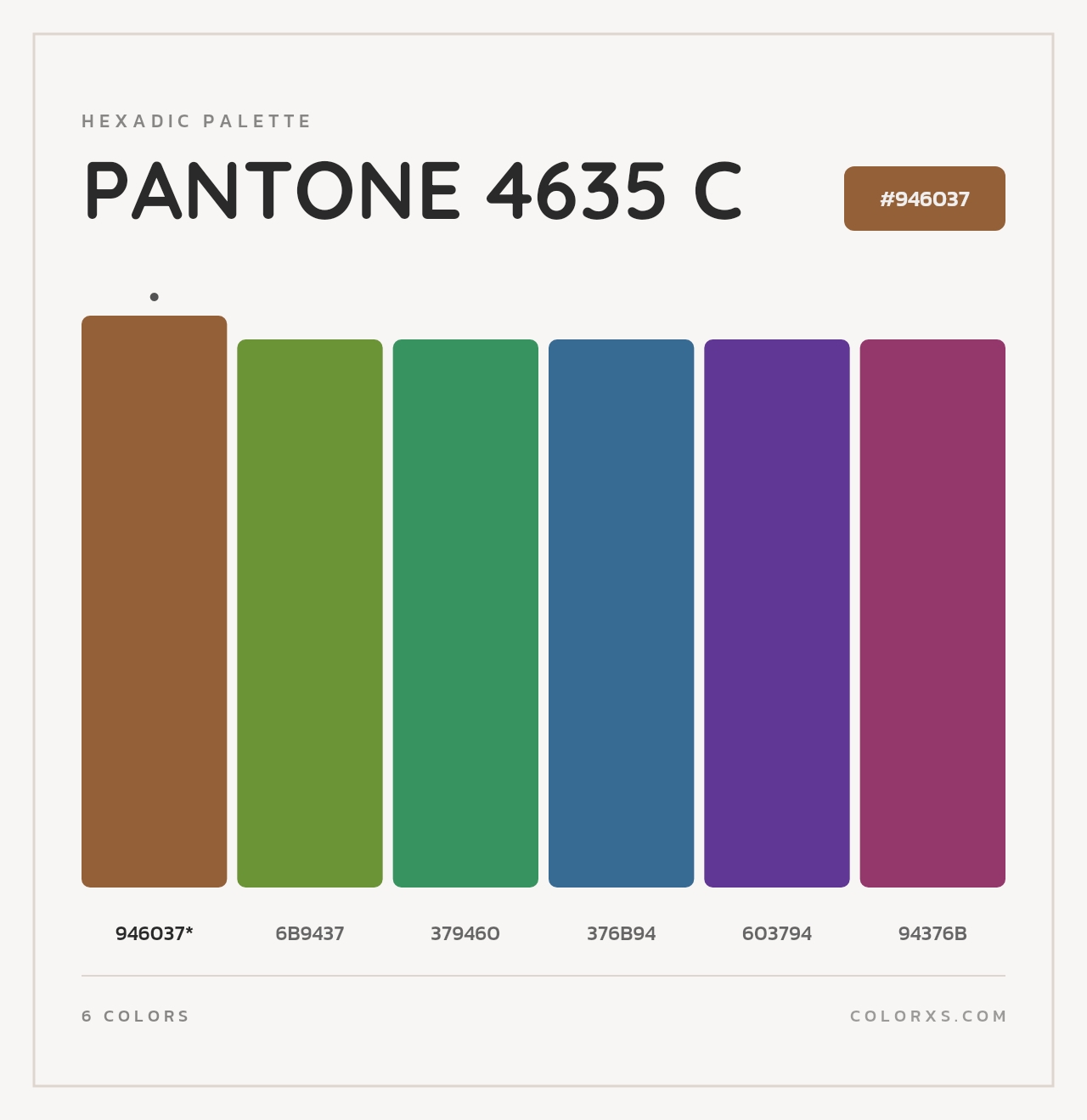 PANTONE 4635 C - Hexadic Color Palette
