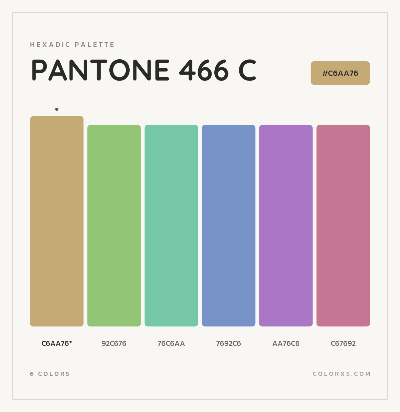 PANTONE 466 C - Hexadic Color Palette