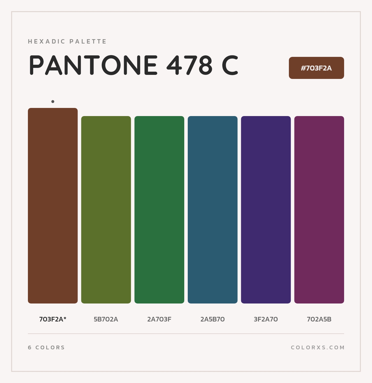PANTONE 478 C - Hexadic Color Palette