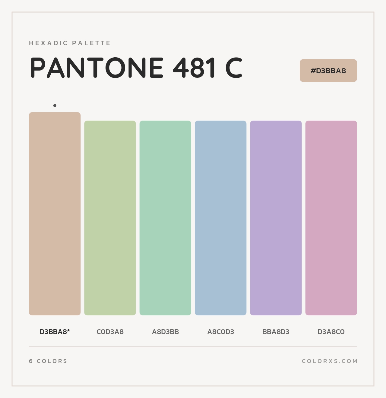 PANTONE 481 C - Hexadic Color Palette