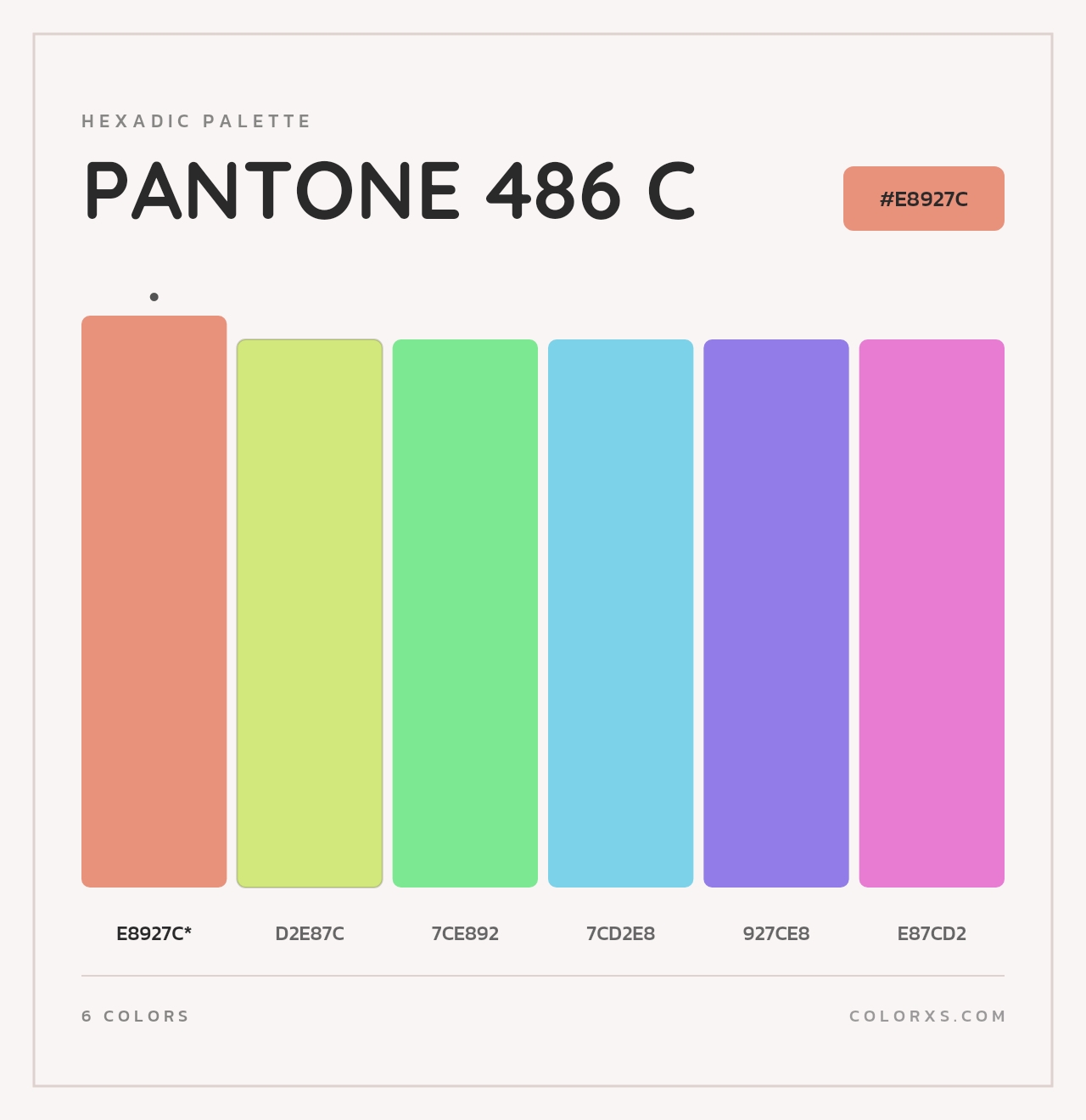 PANTONE 486 C - Hexadic Color Palette