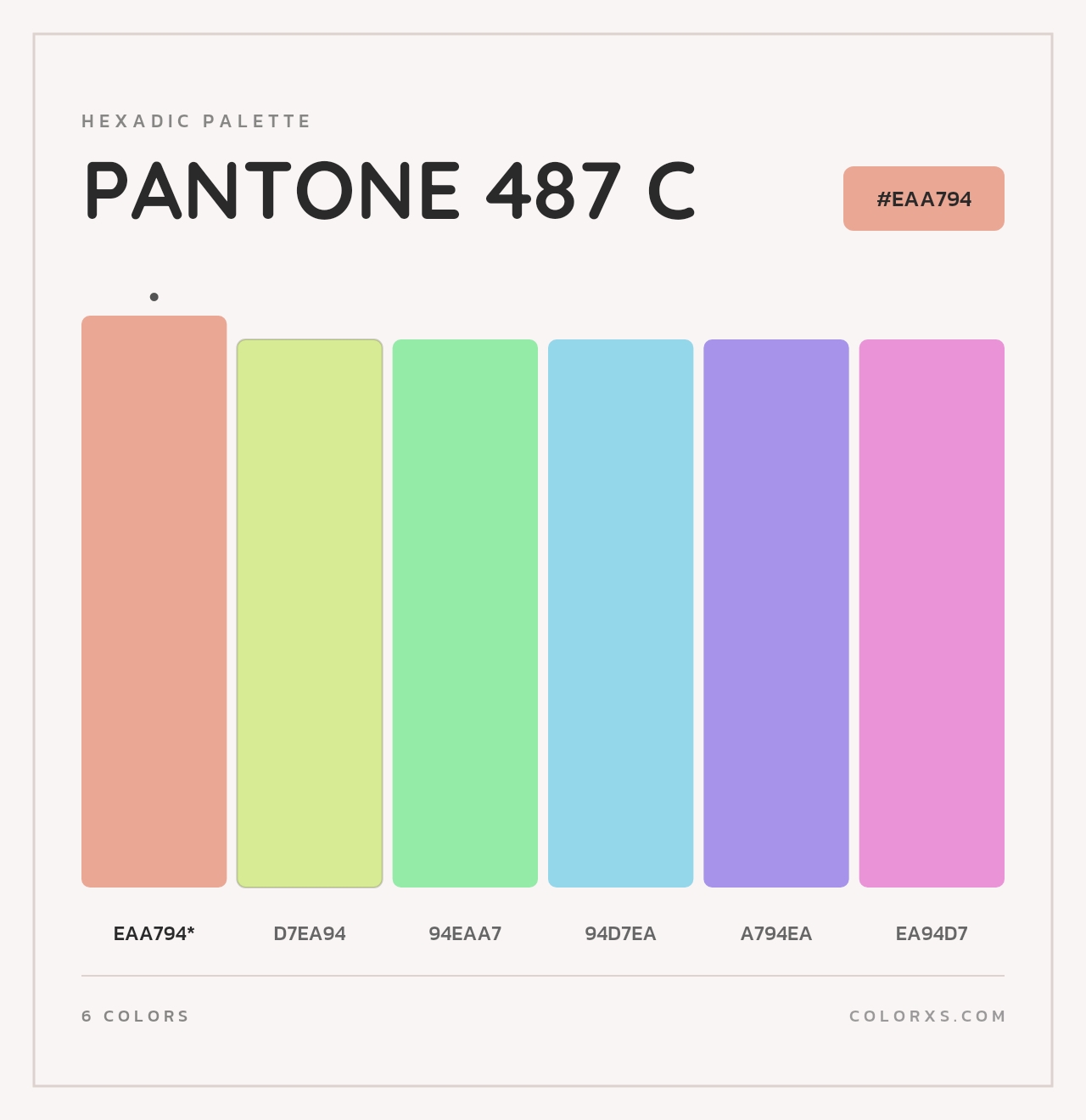 PANTONE 487 C - Hexadic Color Palette