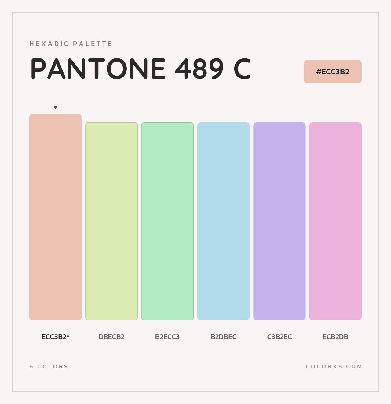 PANTONE 489 C - Hexadic Color Palette