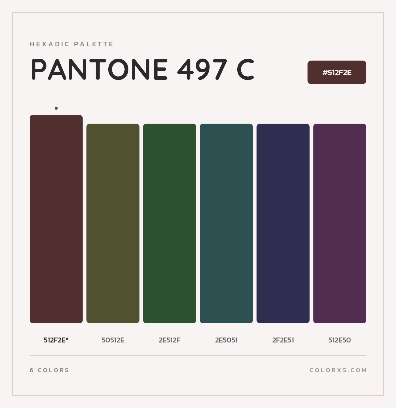 PANTONE 497 C - Hexadic Color Palette