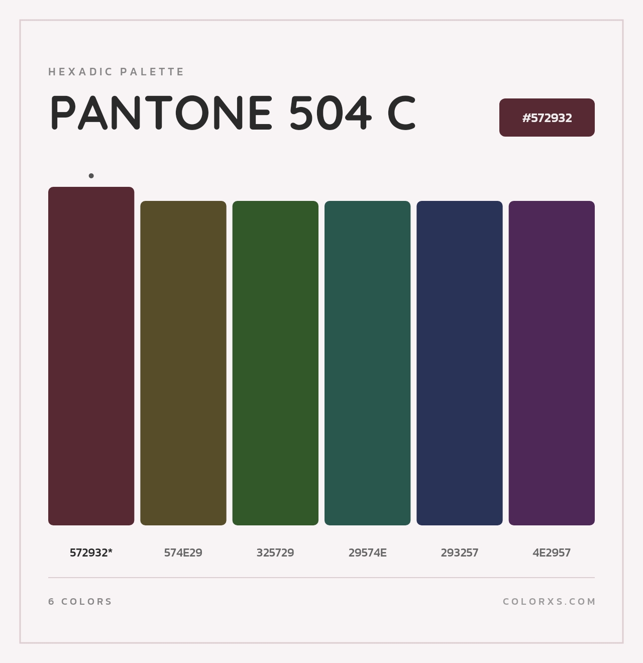 PANTONE 504 C - Hexadic Color Palette
