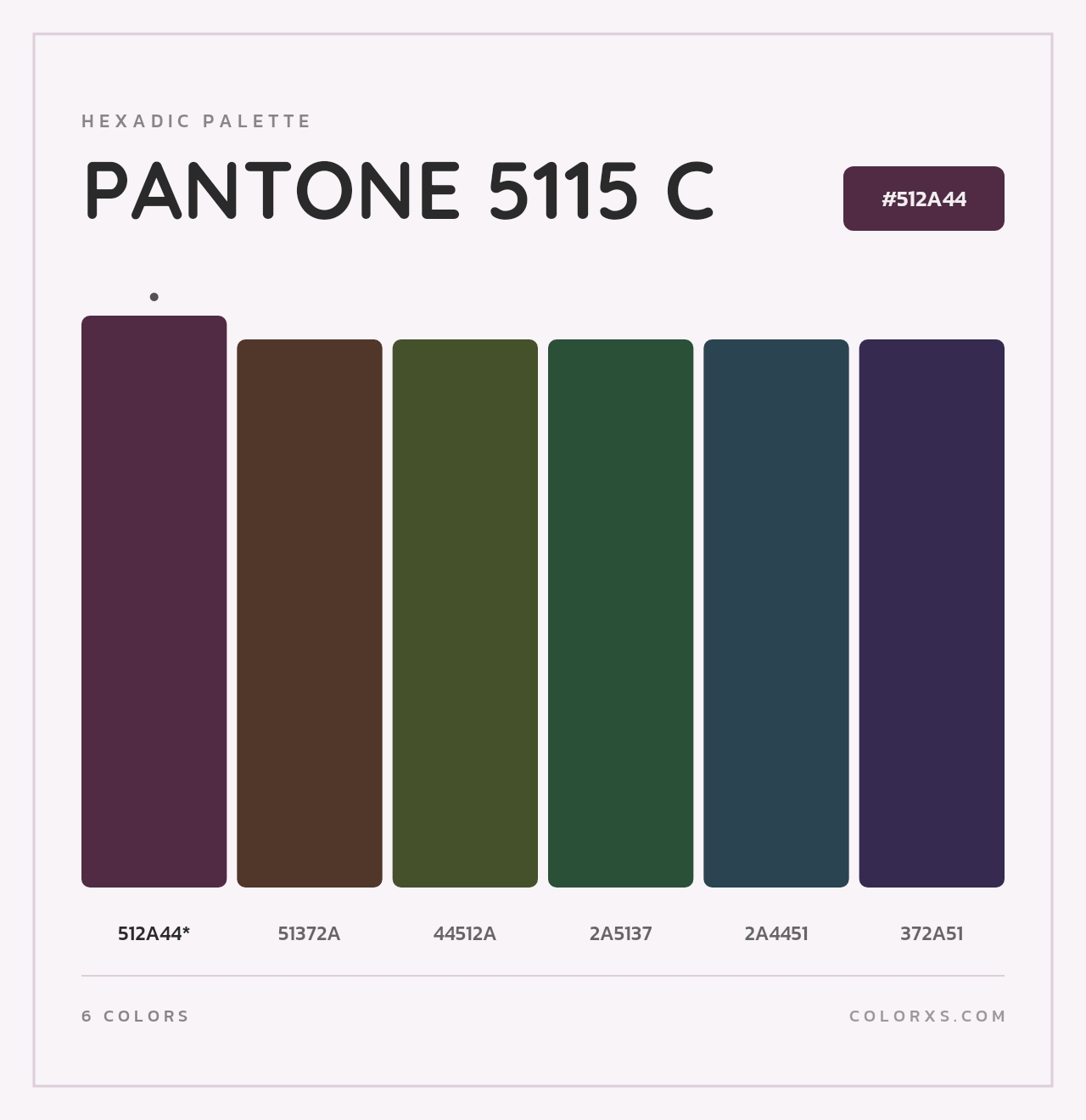 PANTONE 5115 C - Hexadic Color Palette