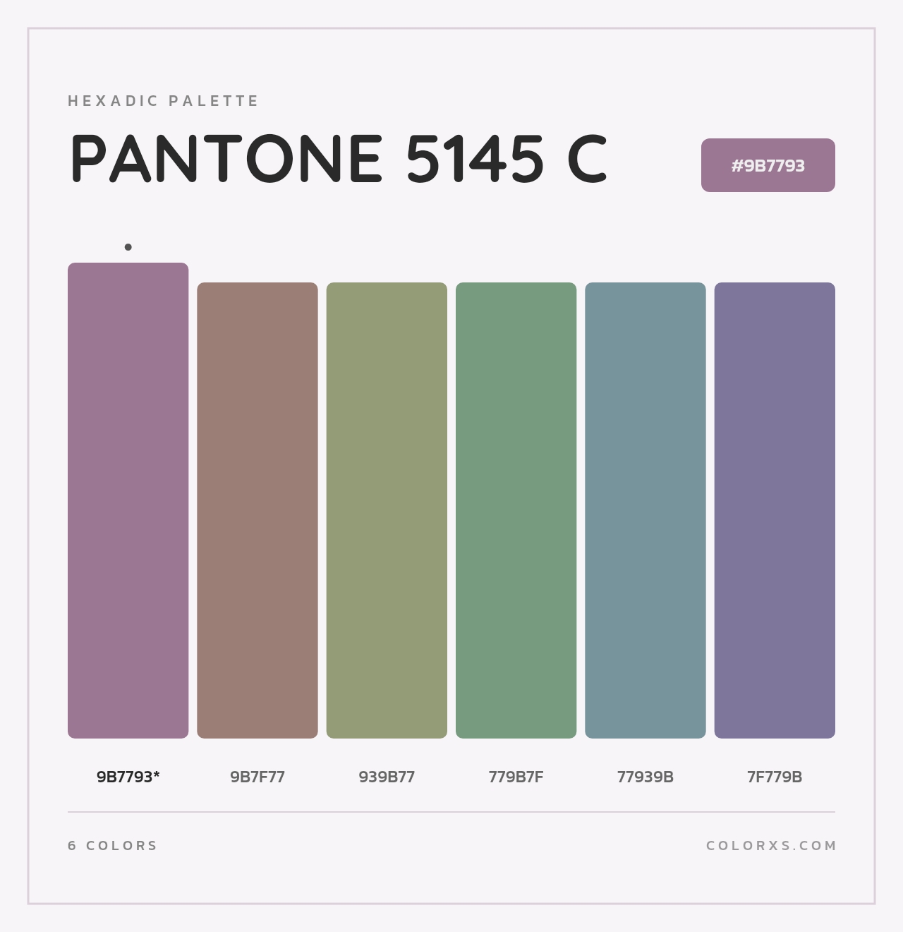 PANTONE 5145 C - Hexadic Color Palette