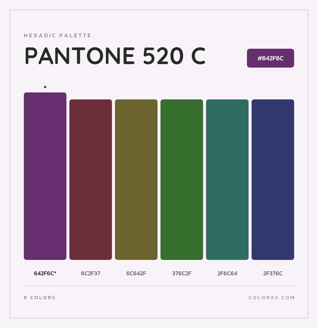 PANTONE 520 C - Hexadic Color Palette