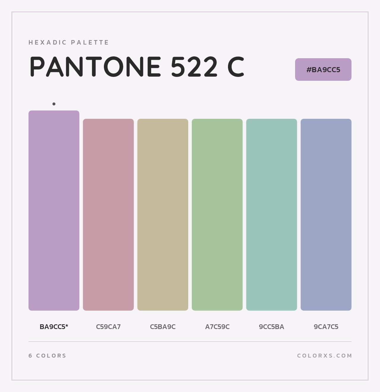PANTONE 522 C - Hexadic Color Palette