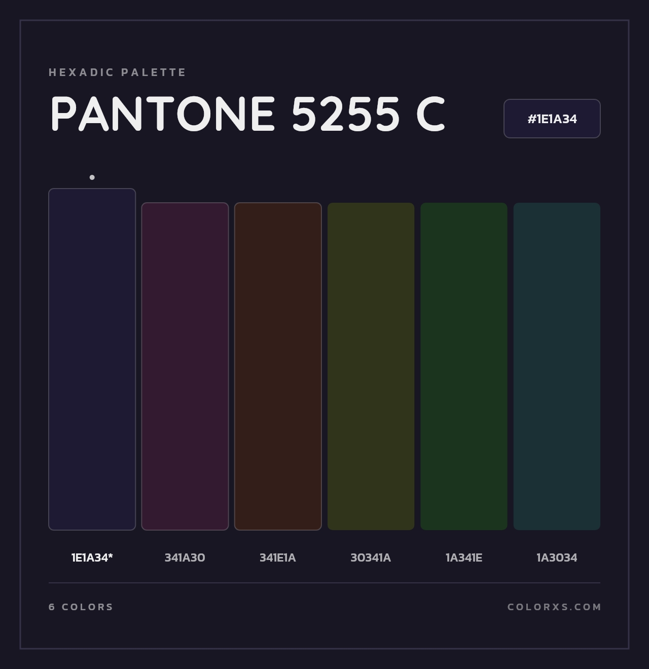 PANTONE 5255 C - Hexadic Color Palette