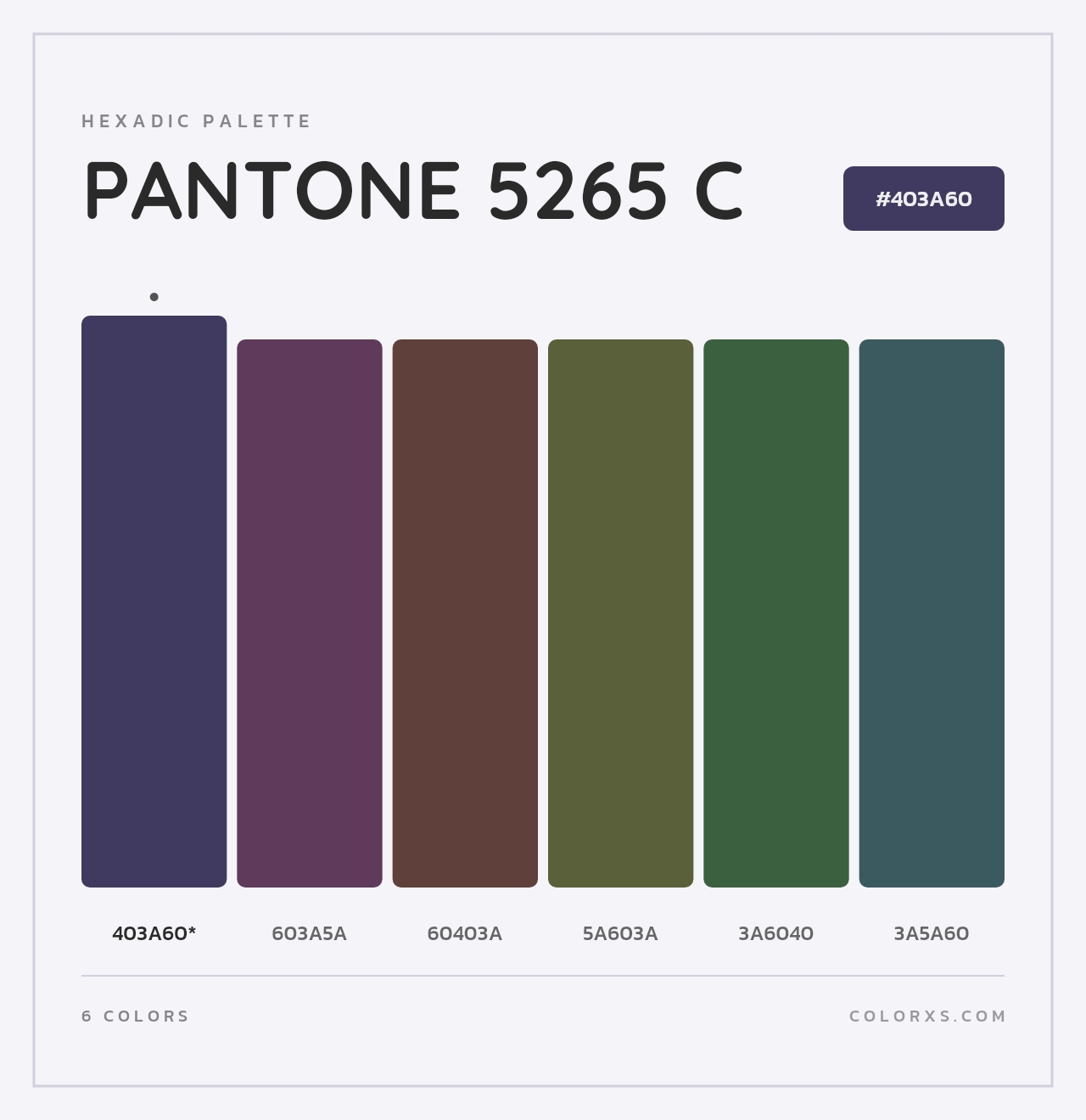 PANTONE 5265 C - Hexadic Color Palette