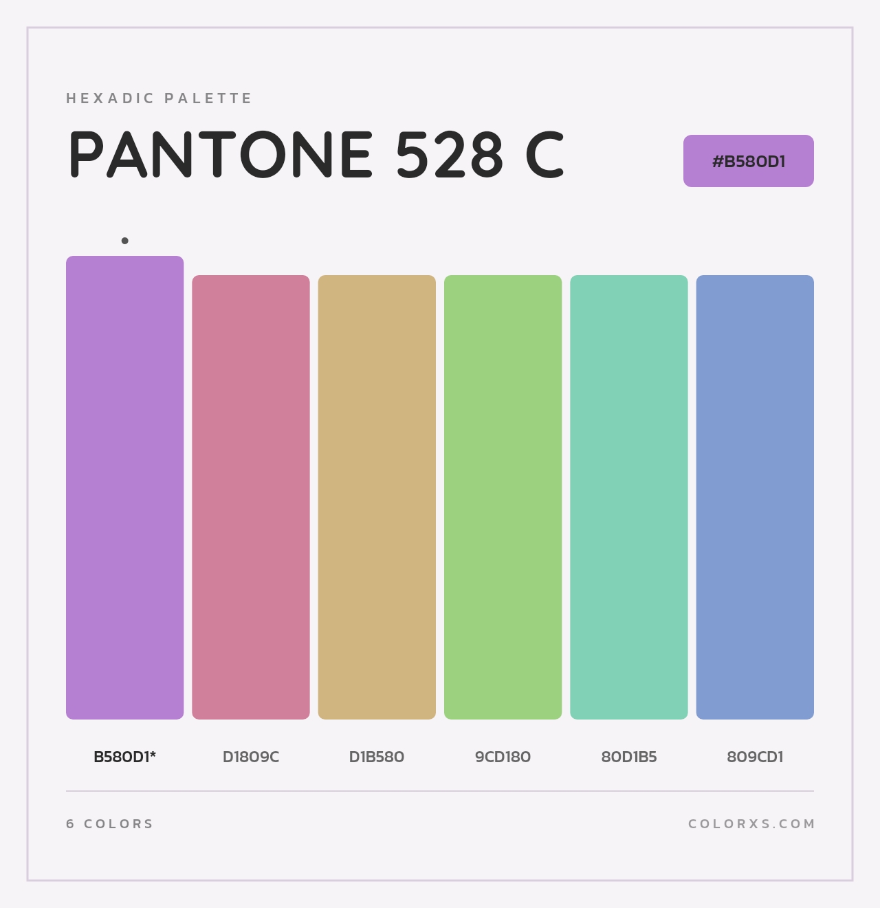 PANTONE 528 C - Hexadic Color Palette