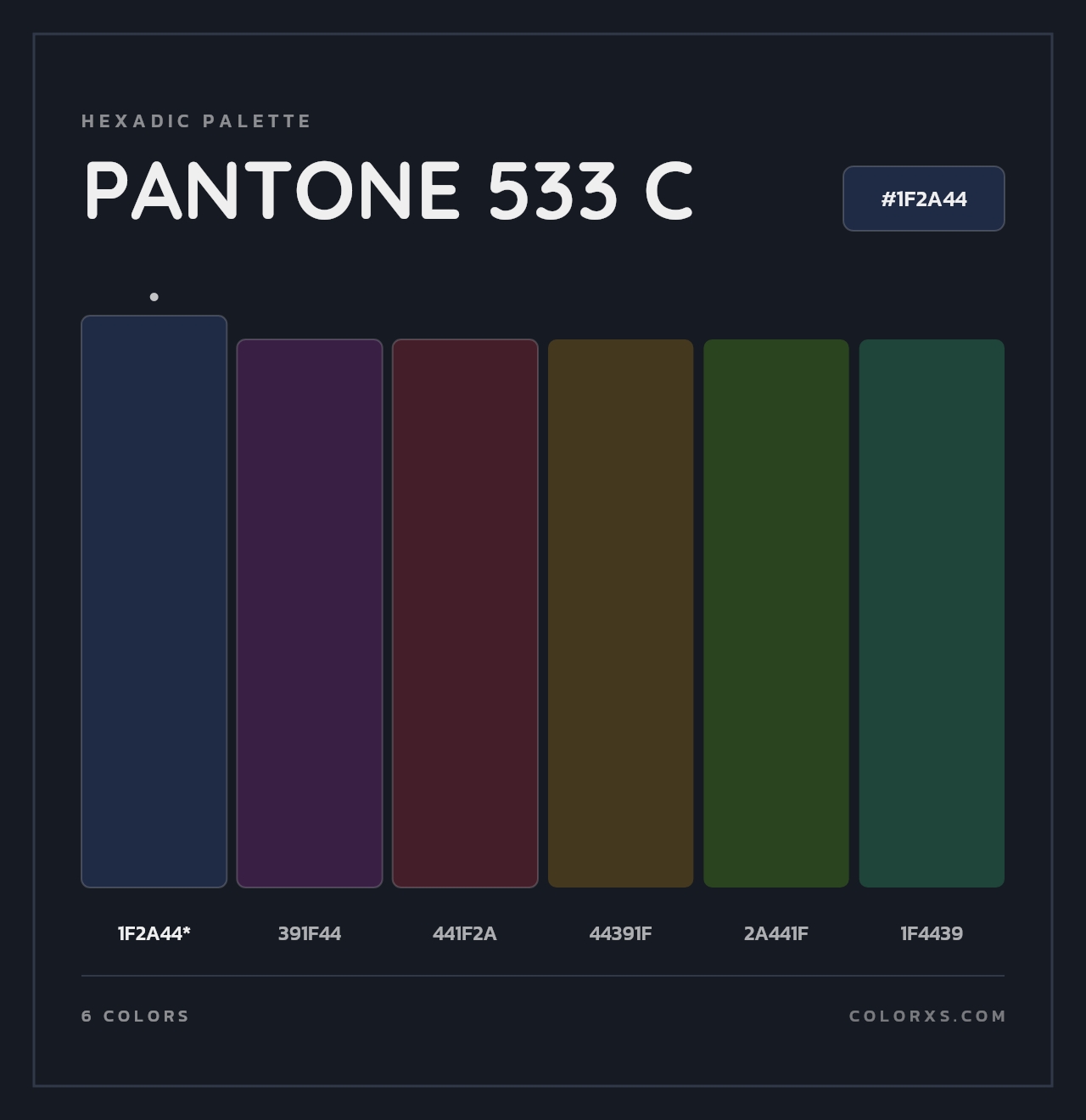 PANTONE 533 C - Hexadic Color Palette