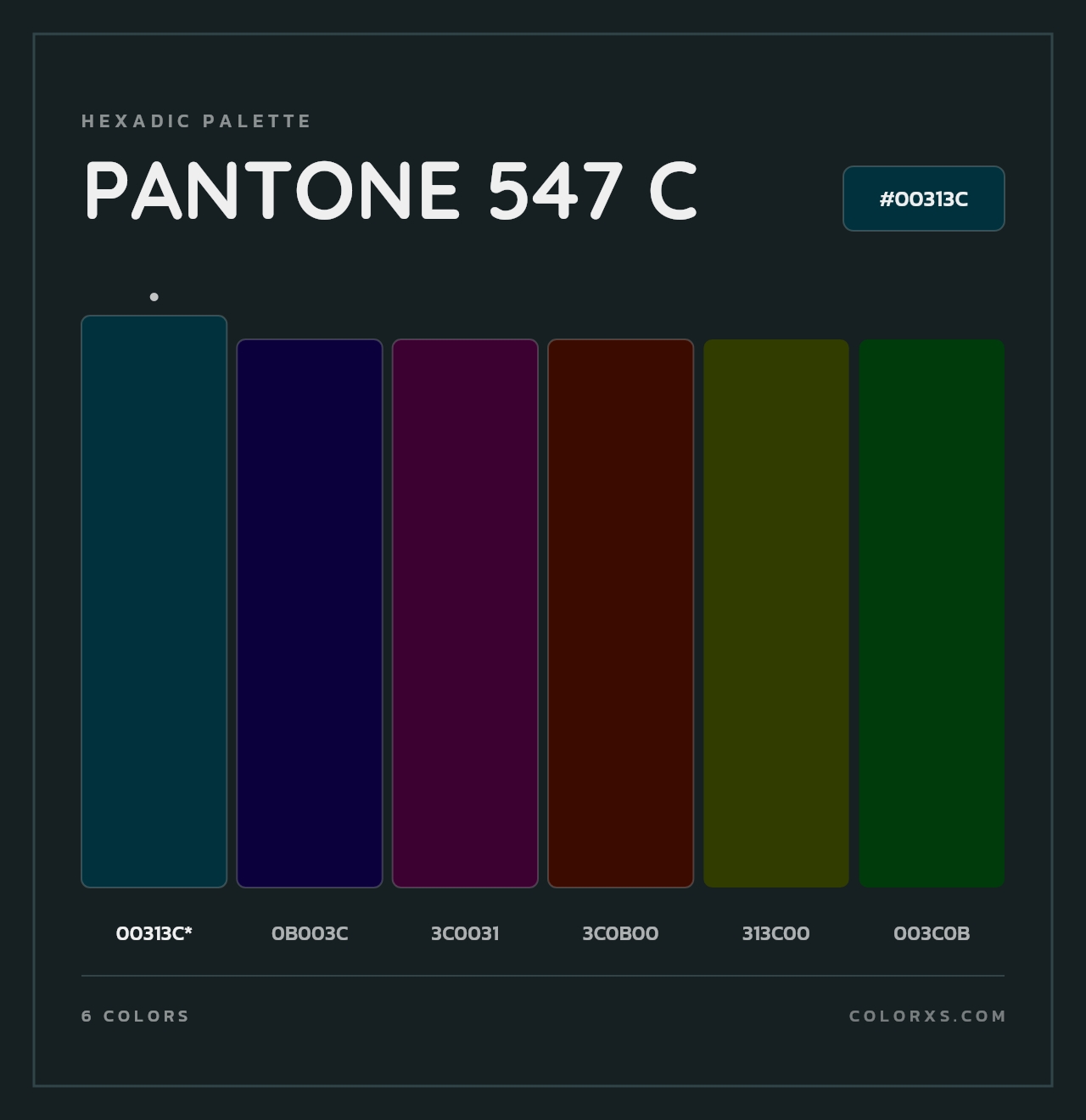 PANTONE 547 C - Hexadic Color Palette