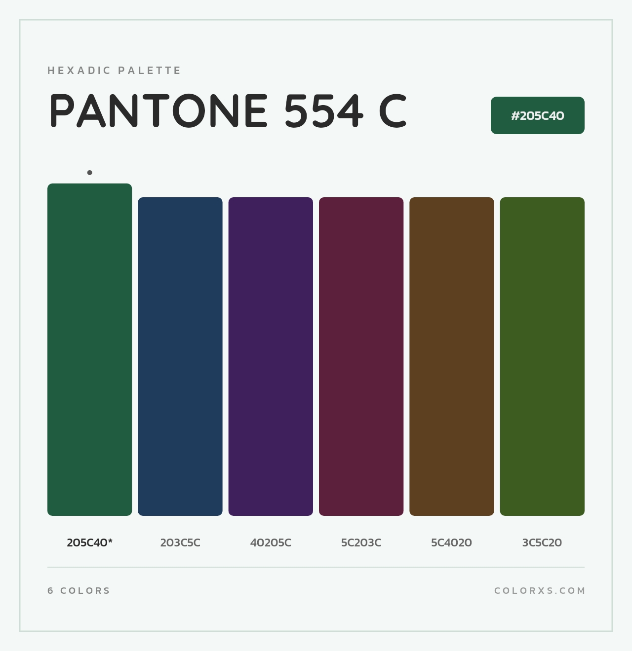 PANTONE 554 C - Hexadic Color Palette