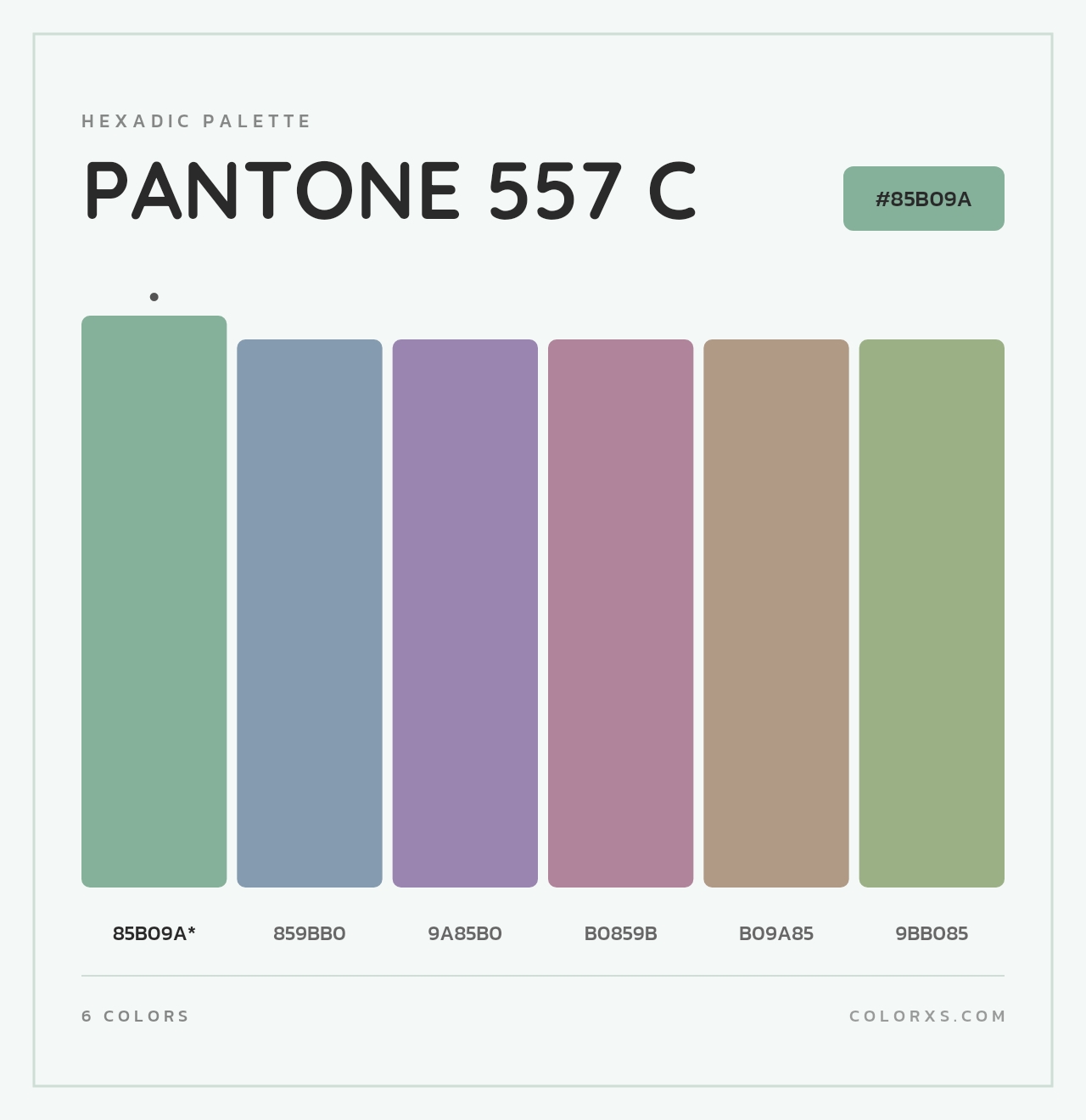PANTONE 557 C - Hexadic Color Palette