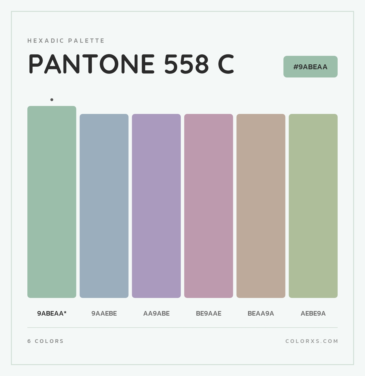 PANTONE 558 C - Hexadic Color Palette