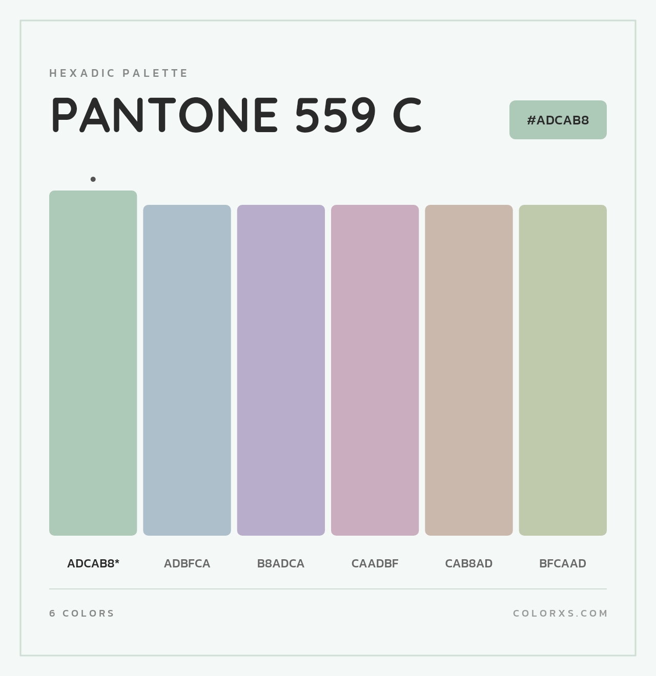 PANTONE 559 C - Hexadic Color Palette