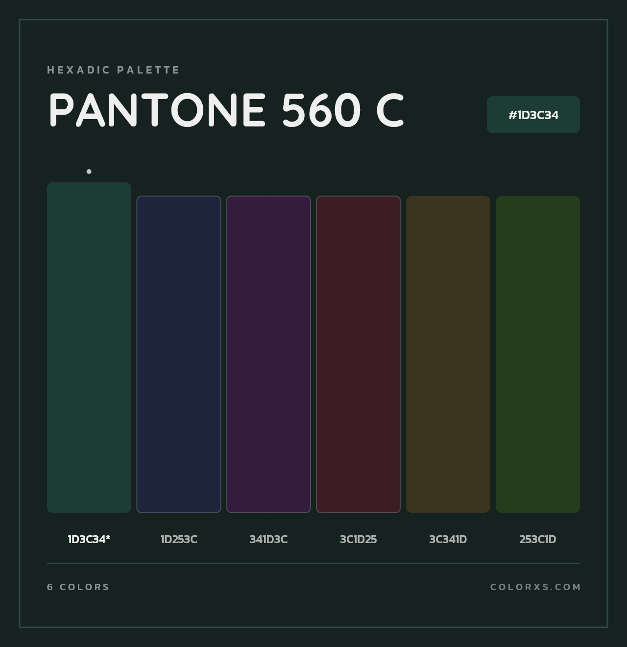 PANTONE 560 C - Hexadic Color Palette