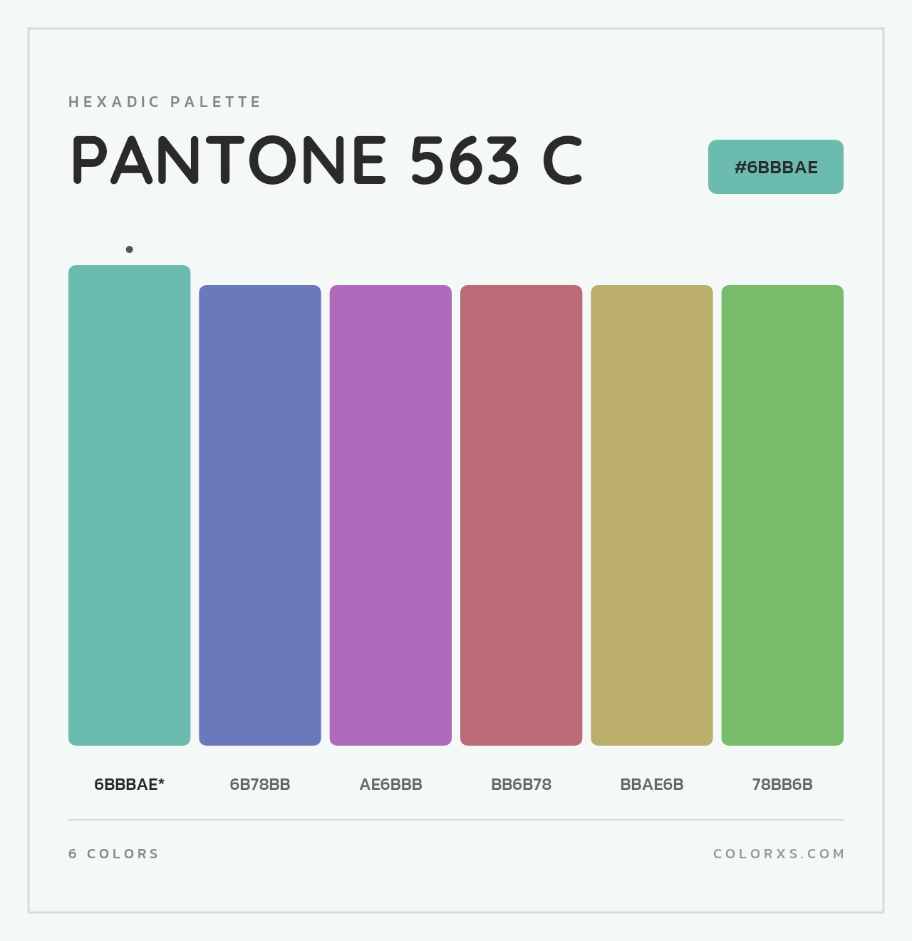 PANTONE 563 C - Hexadic Color Palette