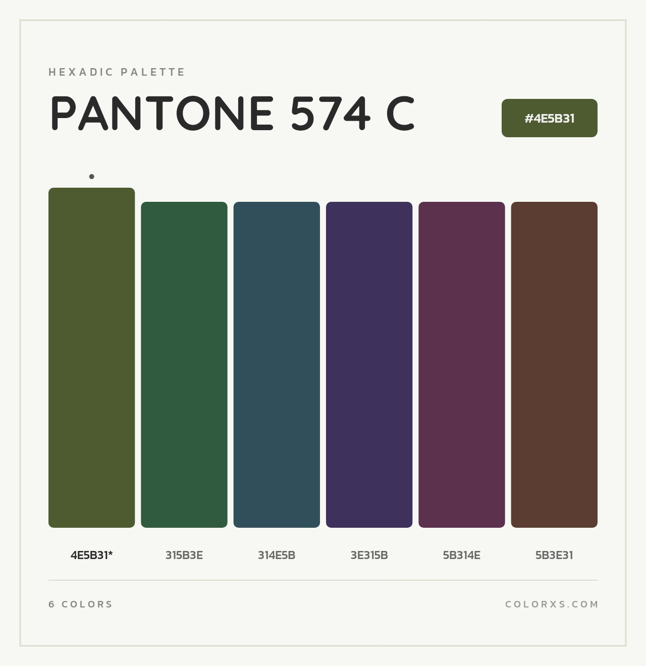 PANTONE 574 C - Hexadic Color Palette