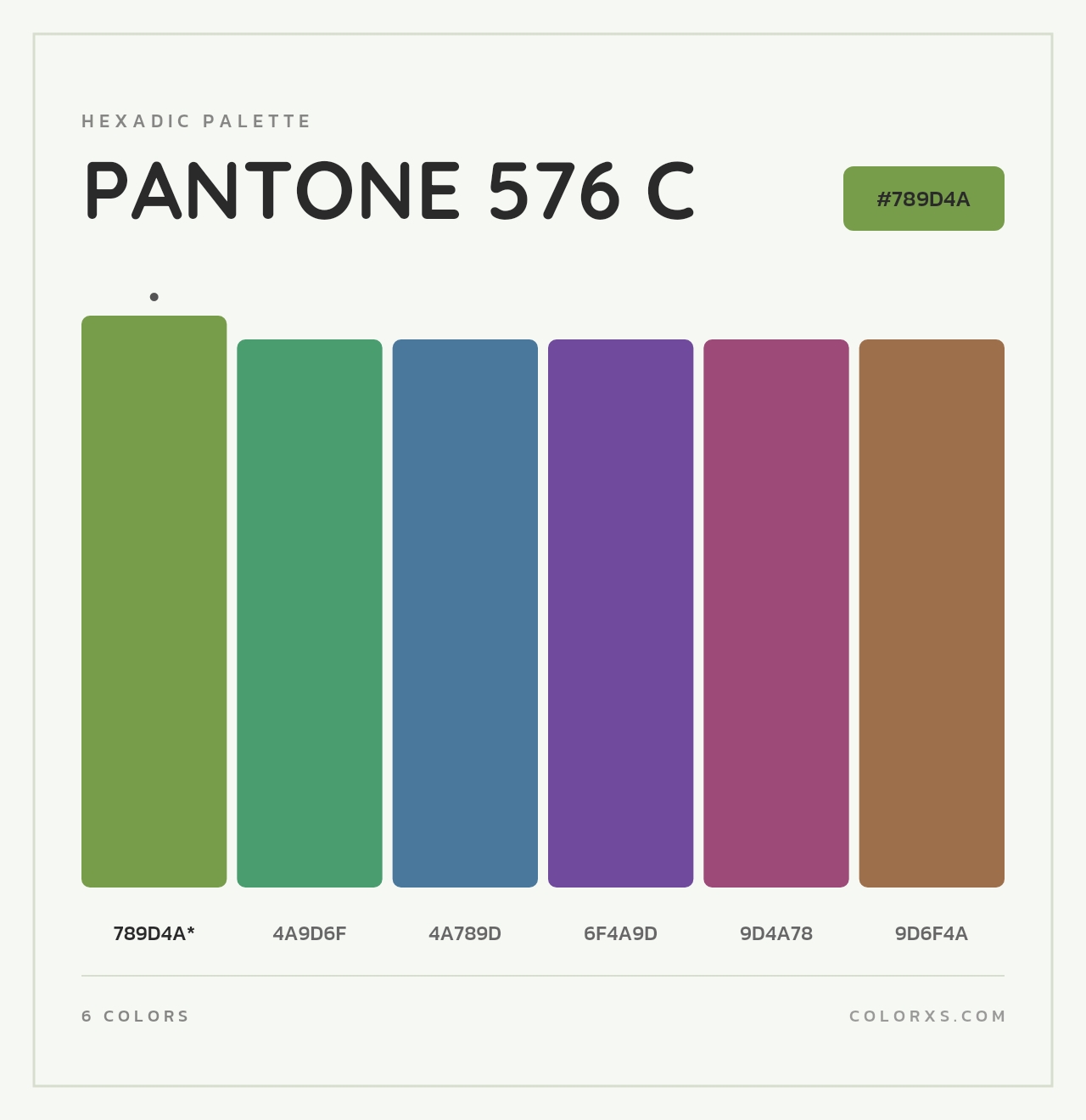 PANTONE 576 C - Hexadic Color Palette