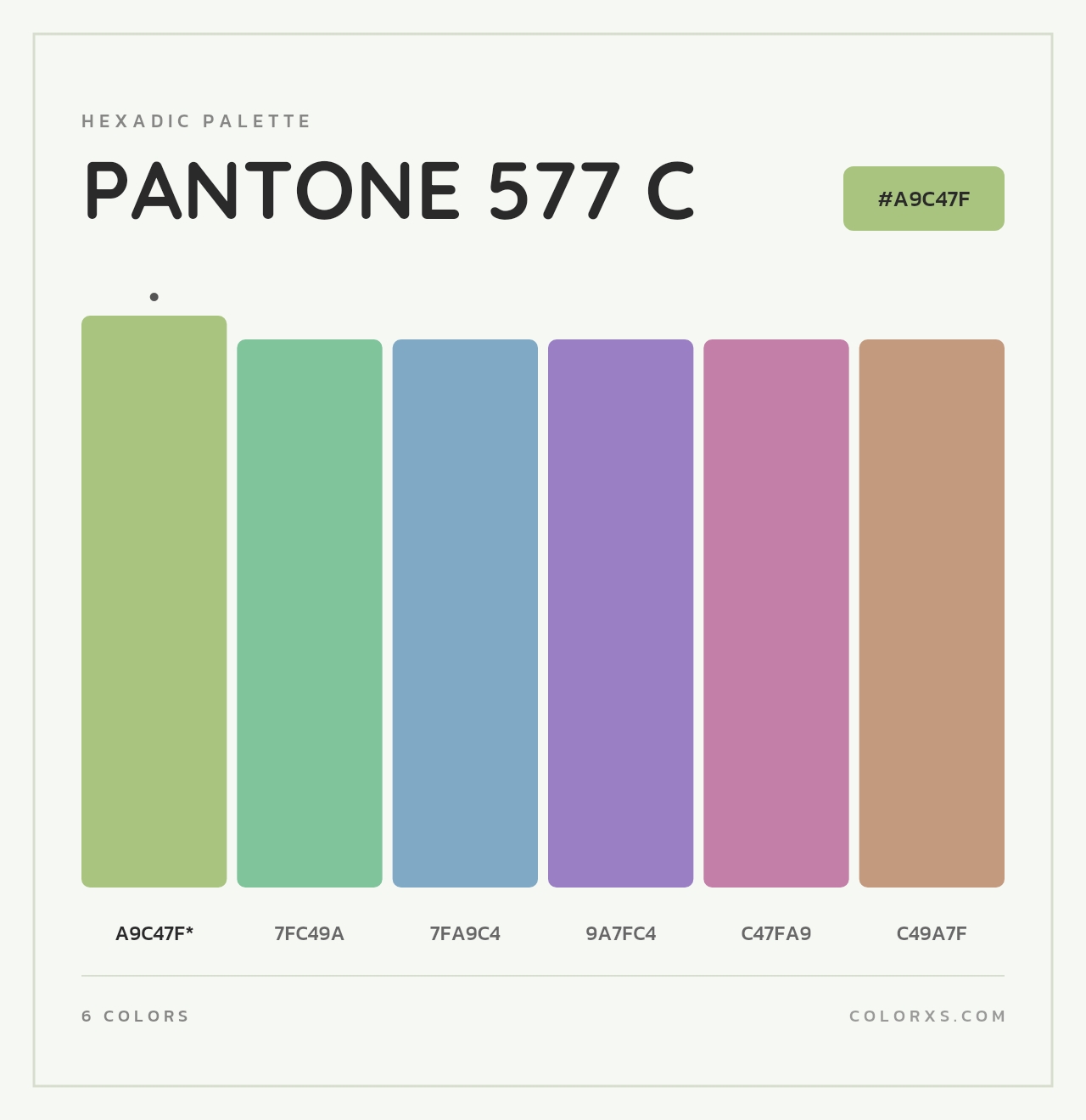 PANTONE 577 C - Hexadic Color Palette
