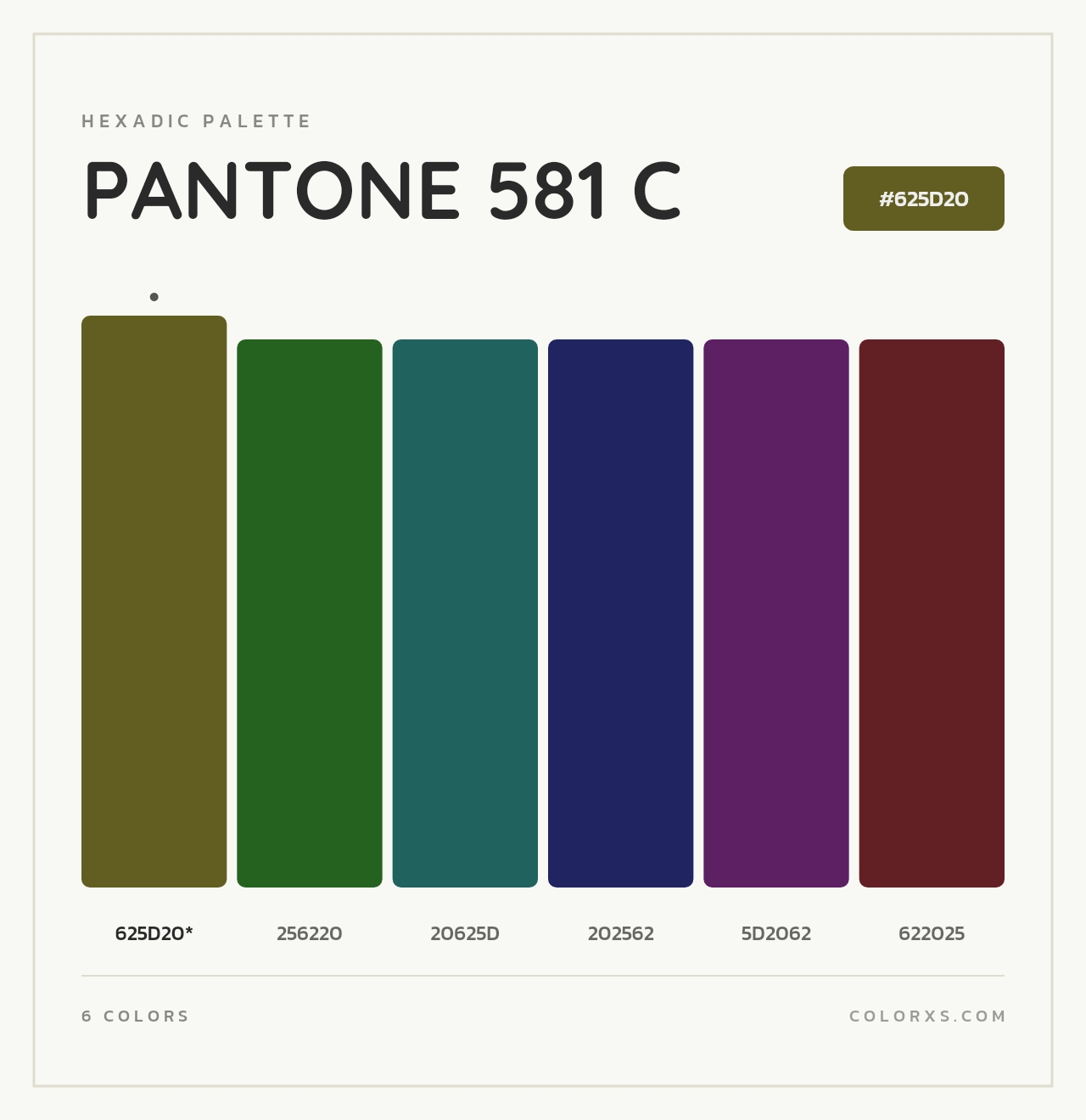 PANTONE 581 C - Hexadic Color Palette